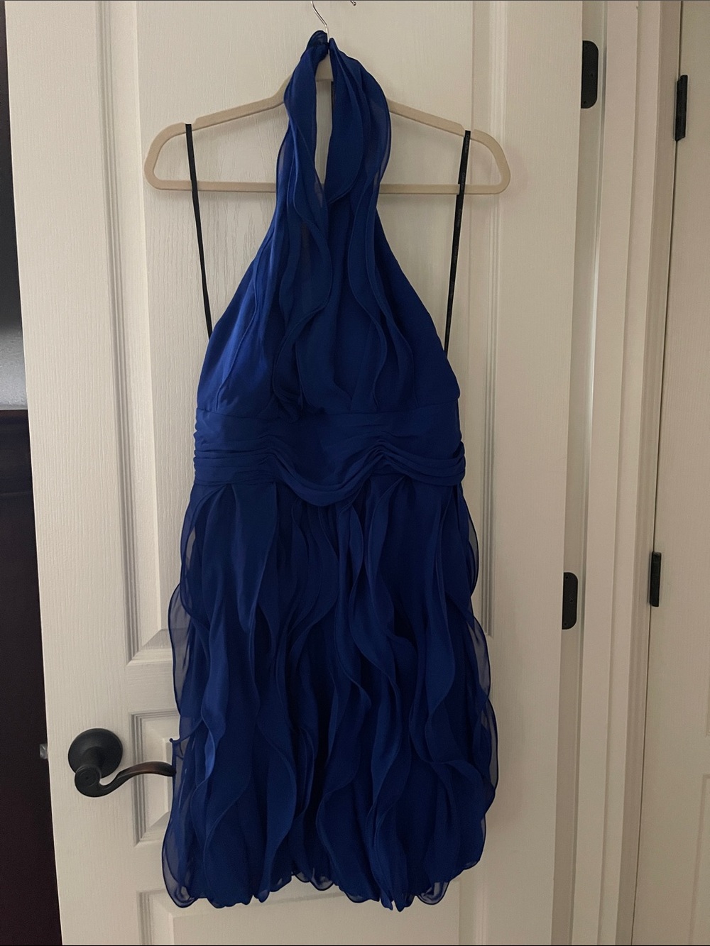 Calvin Klein Royal Blue Halter Backless Party Dress